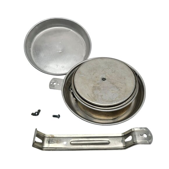 Vintage Boy Scouts Of America Aluminum Mess Kit 2 Pan Set Plate Cup Camp Cookwar - Picture 4 of 12